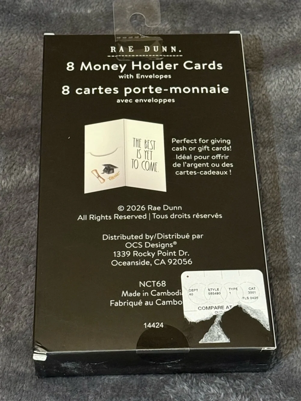 Rae Dunn White and Gold Graduation Money Holder Cards